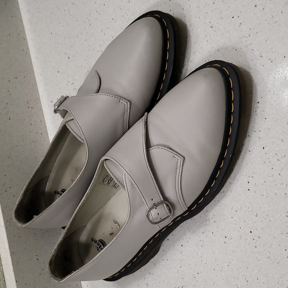 Doc Martens Agnes pale gray loafers